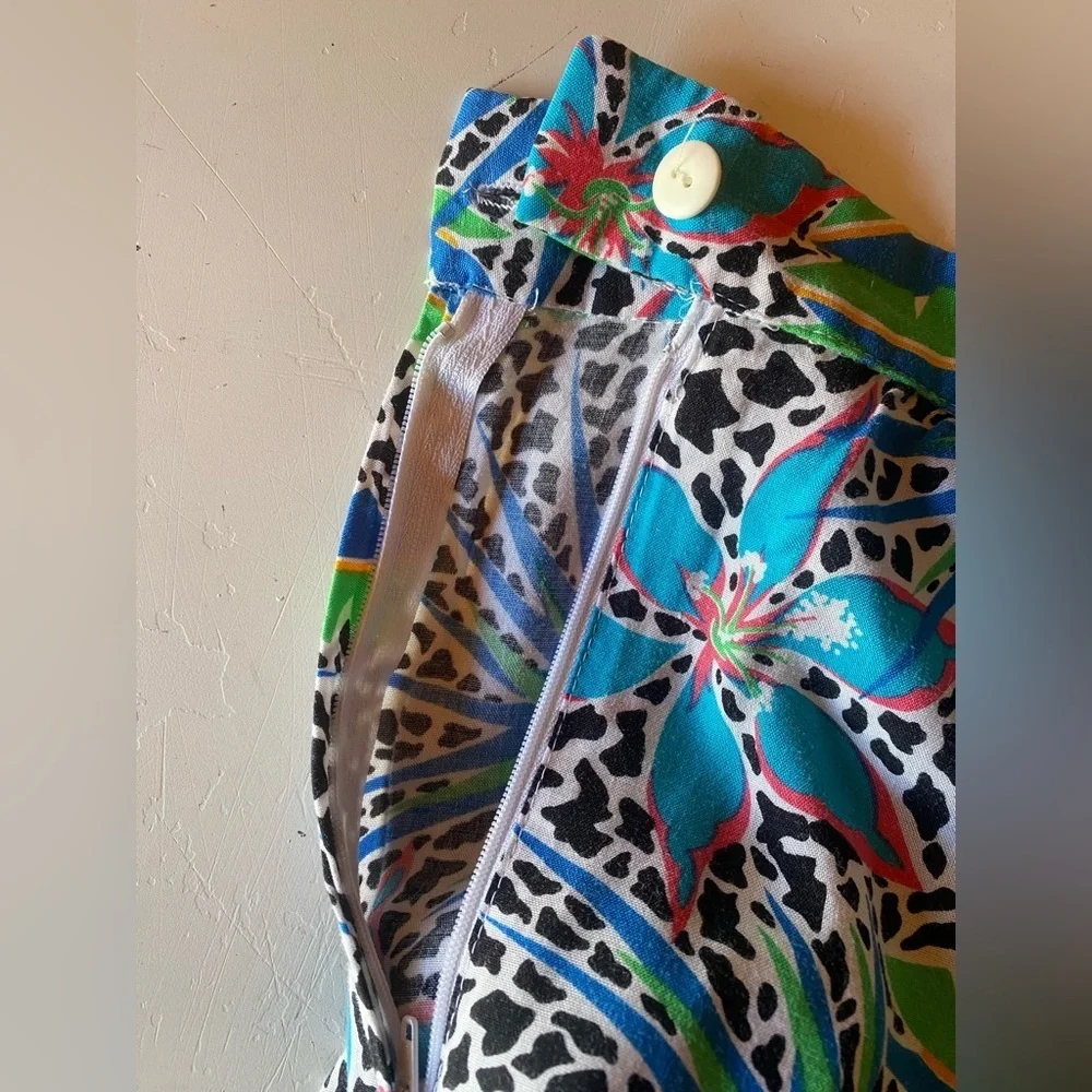 Vintage Worthington Skirt, Tropical Abstract Design, 34” Length Size 10, 80s 90s